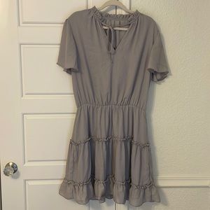 Gray tiered dress